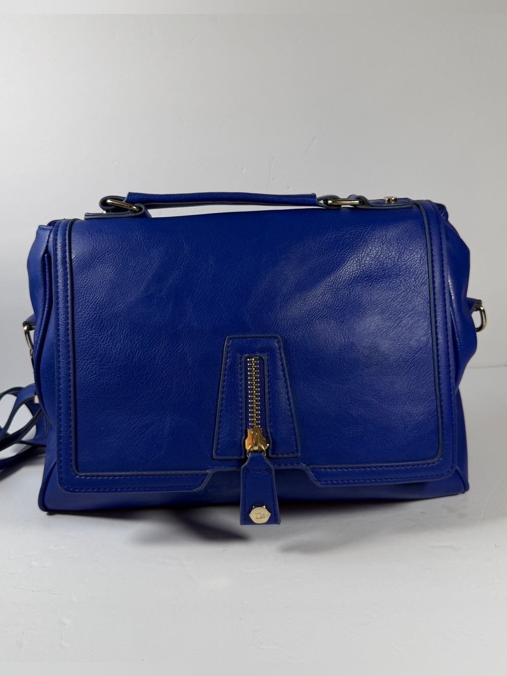 Danielle Nicole Cobalt Blue Leather Satchel with Top Handle